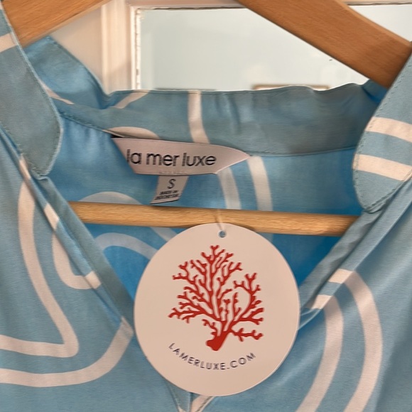 Womens blue tunic shirt by La Mer Luxe size Small - Picture 2 of 4